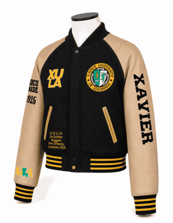 Xavier University Style Black Varsity Jacket - Unisex