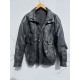 Y2K Archive Trashed Military USA Biker Moto Leather Jacket