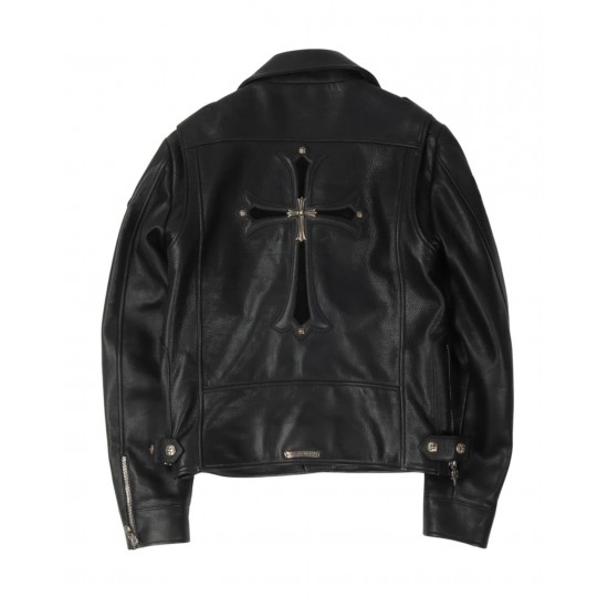 Chrome Hearts Cross Patch Leather Jacket