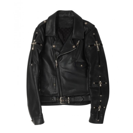 Chrome Hearts Cross Patch Leather Jacket