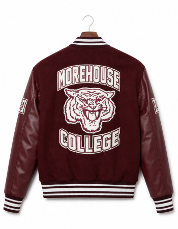 Morehouse College Style Maroon Varsity Jacket