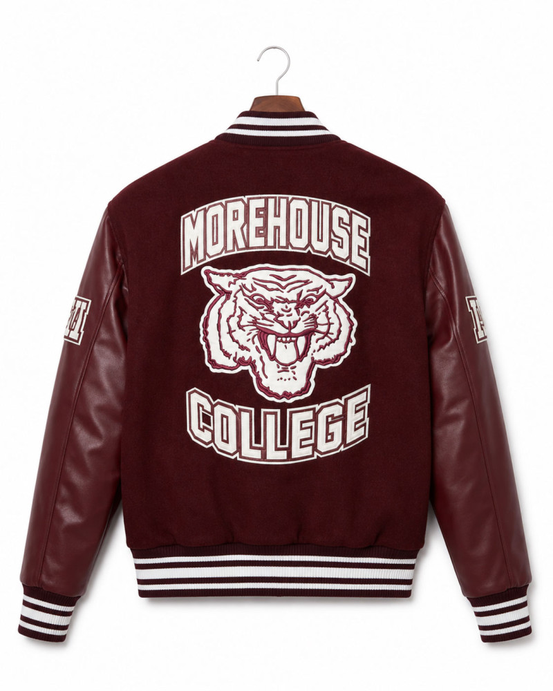 Morehouse College Style Maroon Varsity Jacket