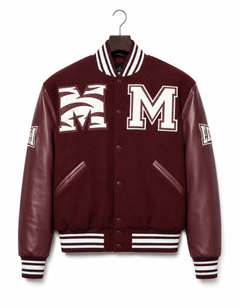Morehouse College Style Maroon Varsity Jacket