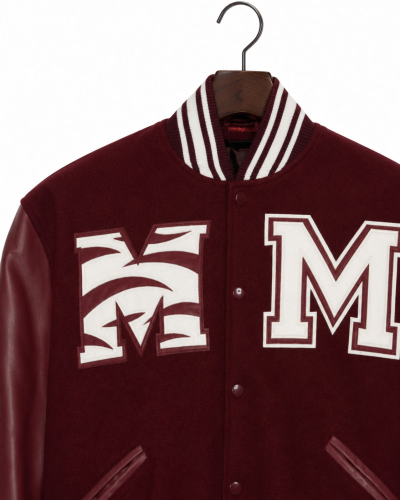 Morehouse College Style Maroon Varsity Jacket