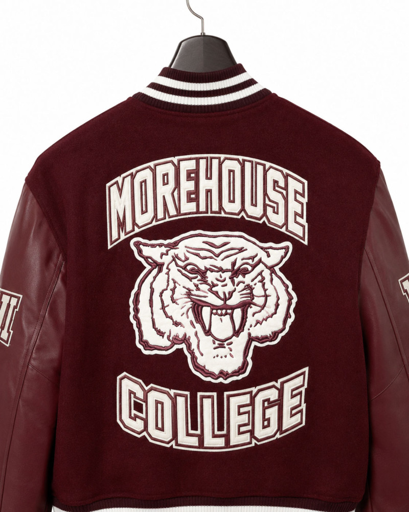 Morehouse College Style Maroon Varsity Jacket