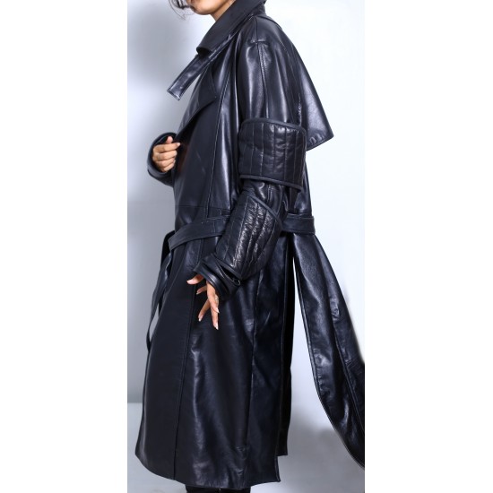 The Crow 2024 Bill Skarsgard Gothic Black Trench Coat