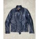 Undercover  Undercoverism Double Zipper Navy Leather Jacket