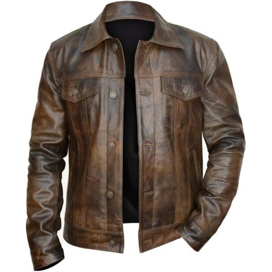 Vintage Style  Brown Leather Jacket and Superior Craftsmanship