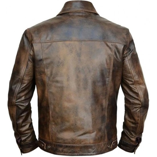 Vintage Style  Brown Leather Jacket and Superior Craftsmanship