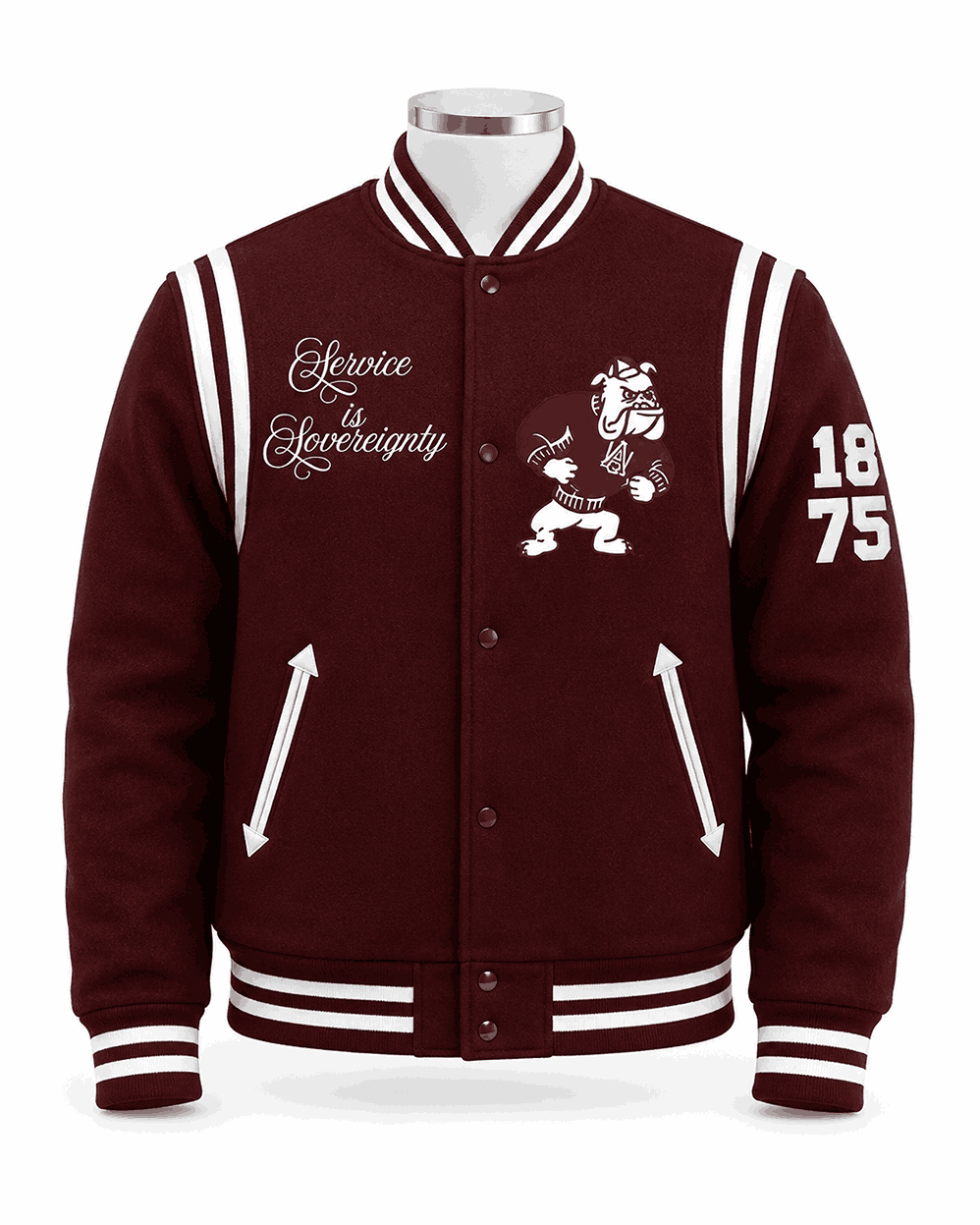 Alabama A&M University Burgundy Style Varsity Jacket - Unisex