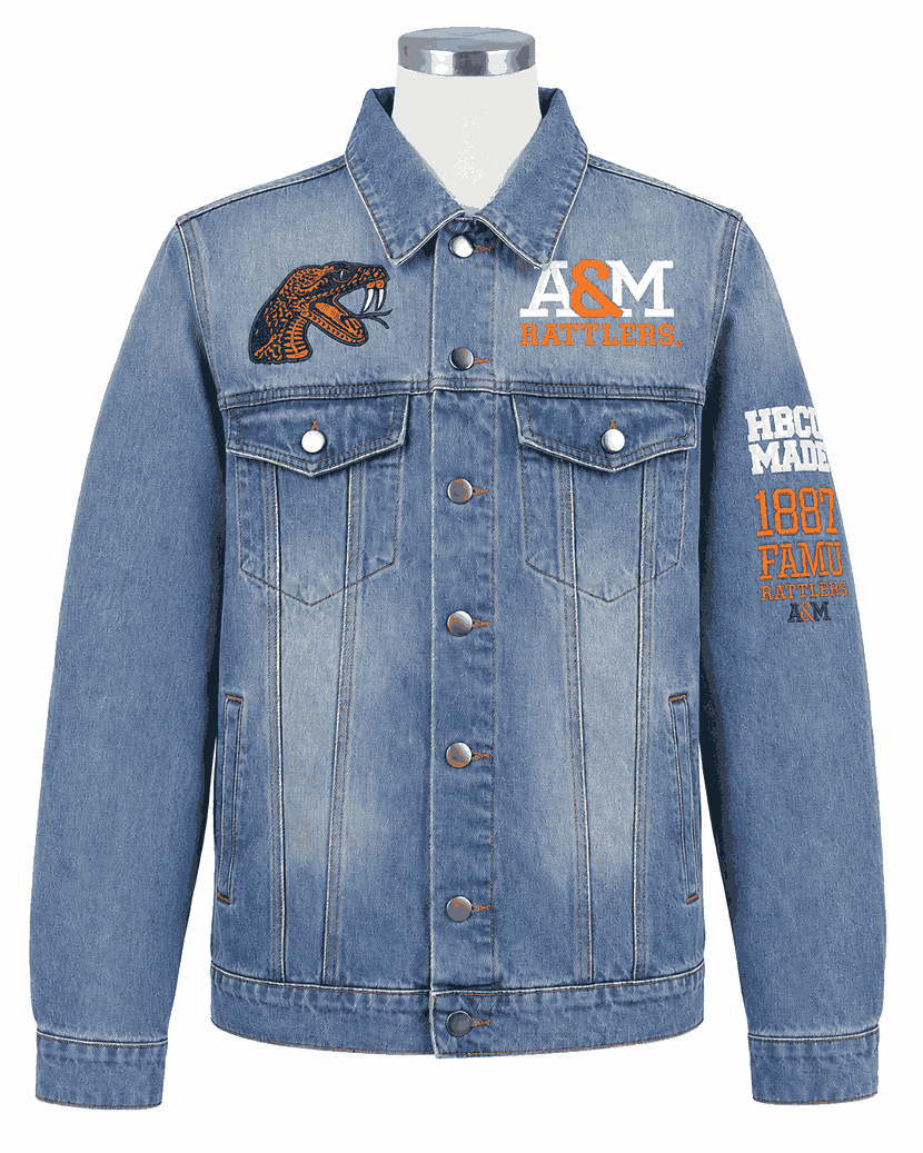 Florida A&M Vintage Light Wash Denim Jacket - Unisex