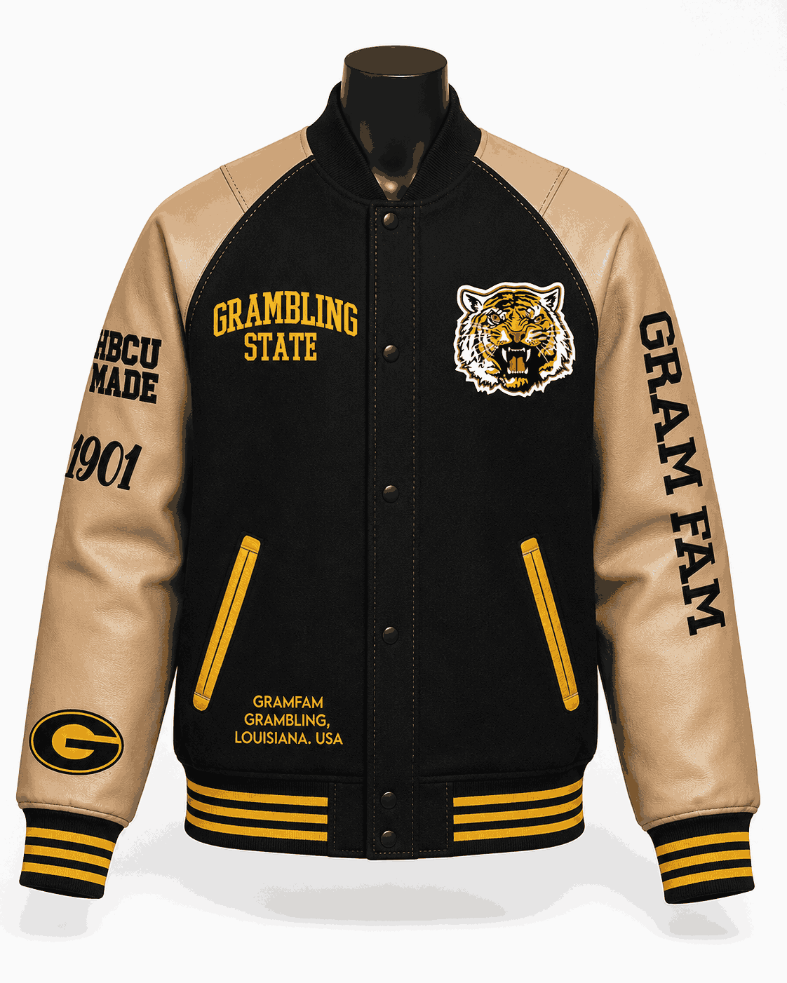 Grambling State Tigers Style Varsity Jacket - Unisex