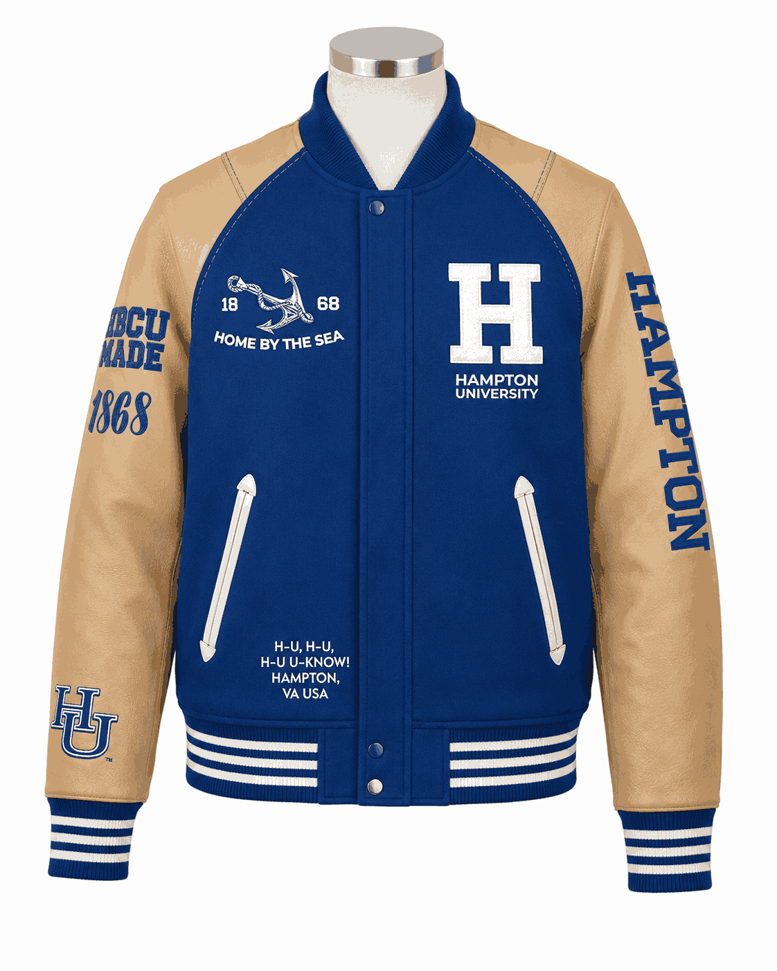 Hampton University Style Varsity Jacket - Unisex