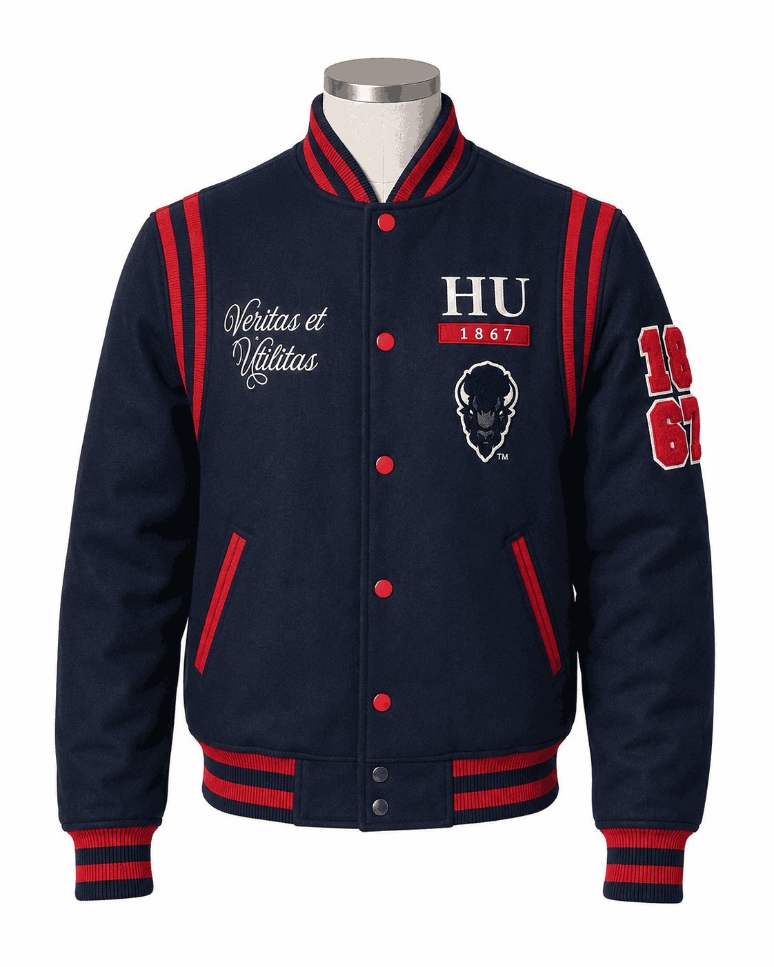 Howard University Bison Letterman Style Jacket - Unisex