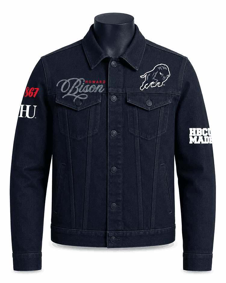 Howard University Bison Style Denim Jacket - Unisex
