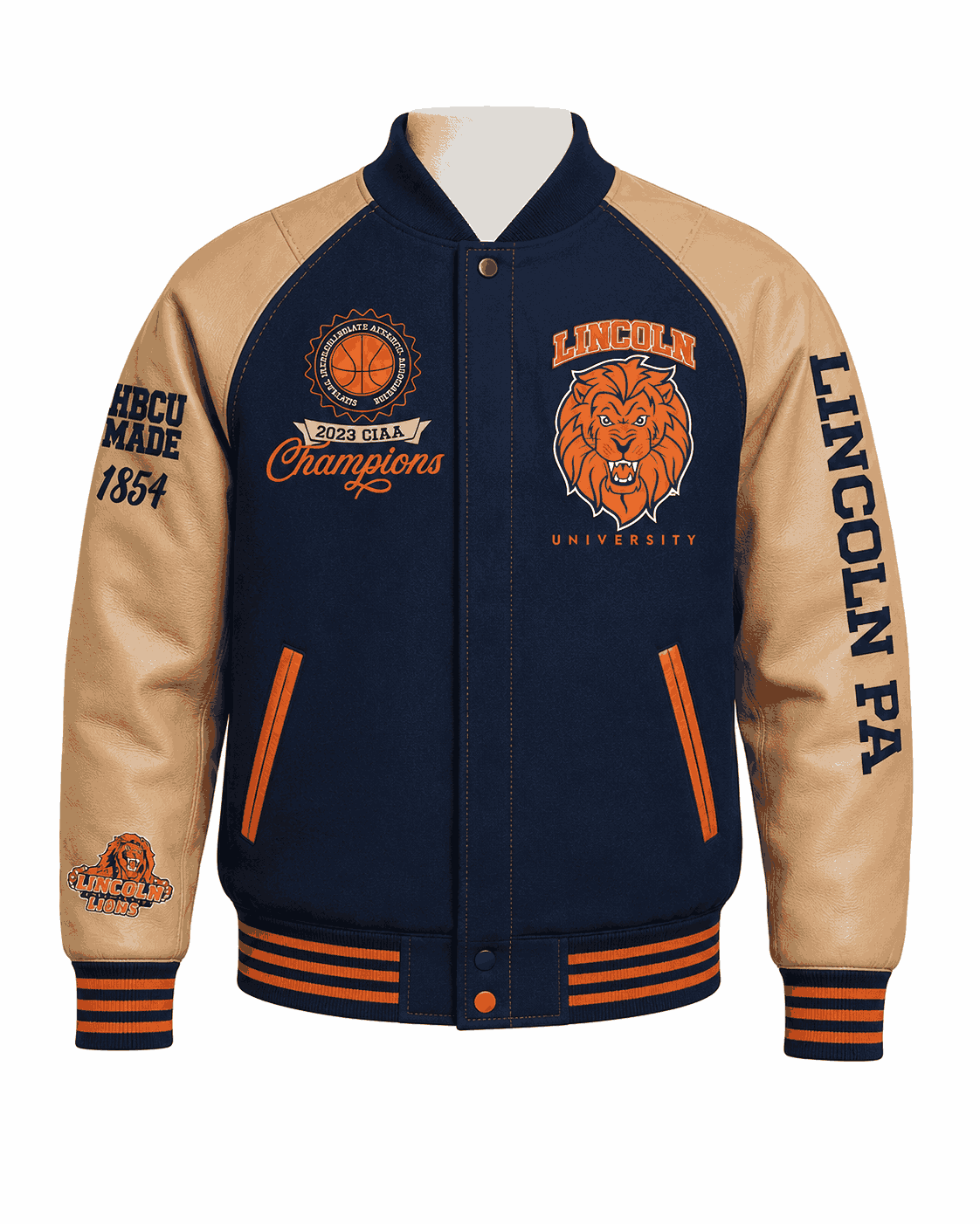 Lincoln University Lions Style Varsity Jacket - Unisex