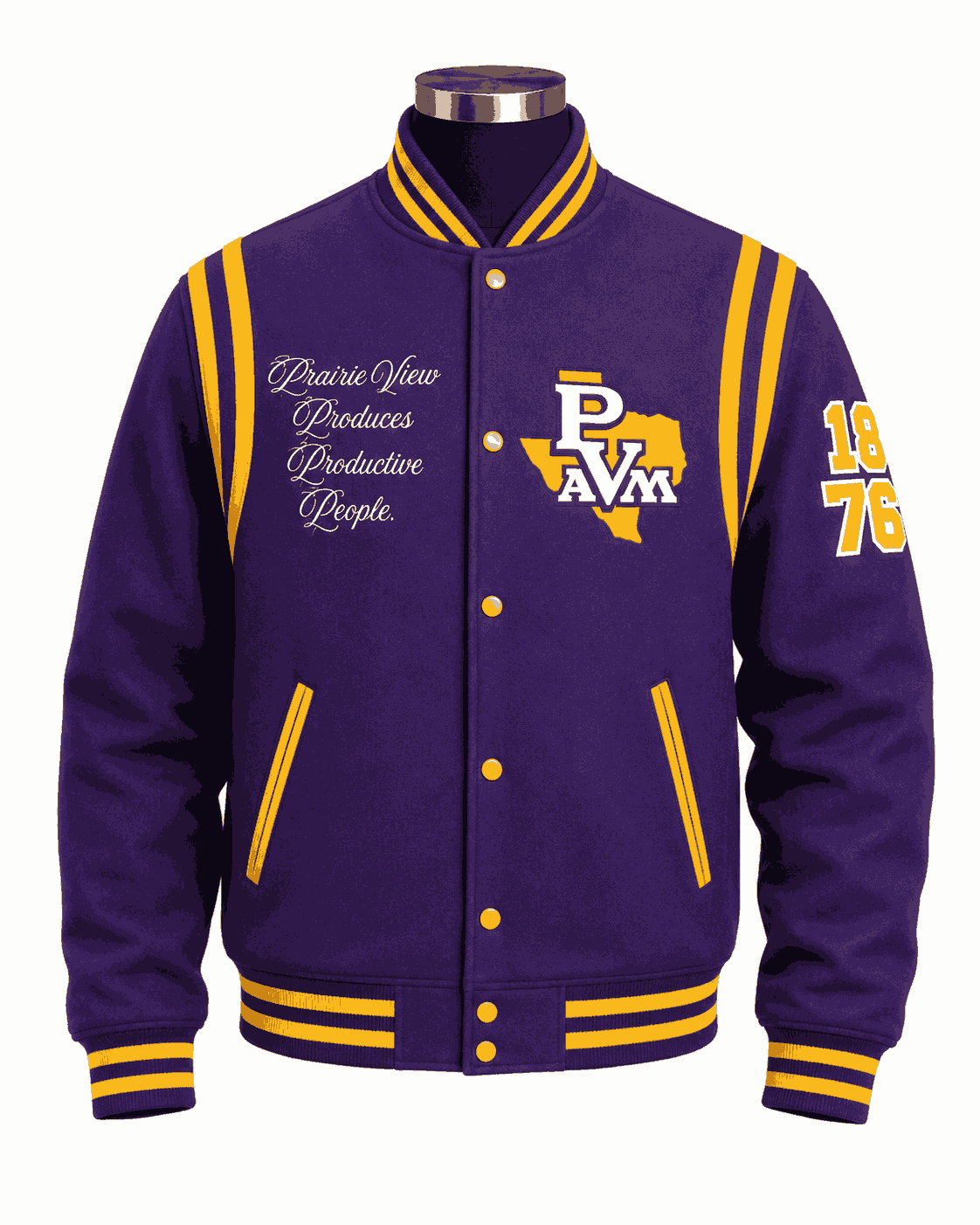 Prairie View A&M Purple Style Varsity Wool Jacket - Unisex
