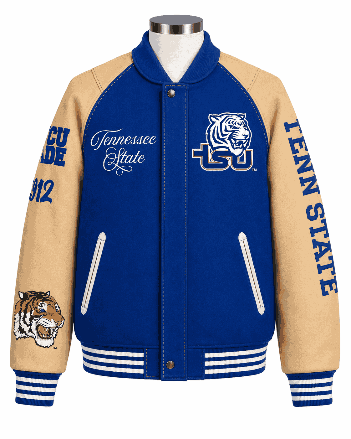 Tennessee State Style Royal Varsity Wool Jacket - Unisex