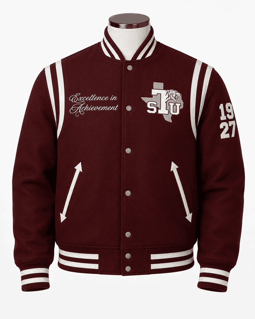Texas Southern University Style Chenille Varsity Jacket - Unisex