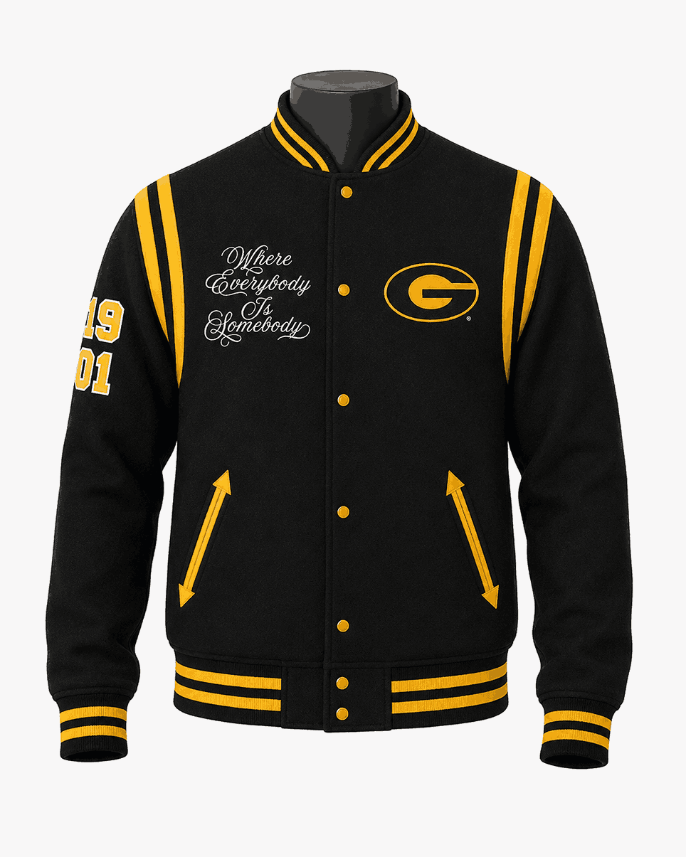 Women's Grambling State Style Black Varsity Jacket