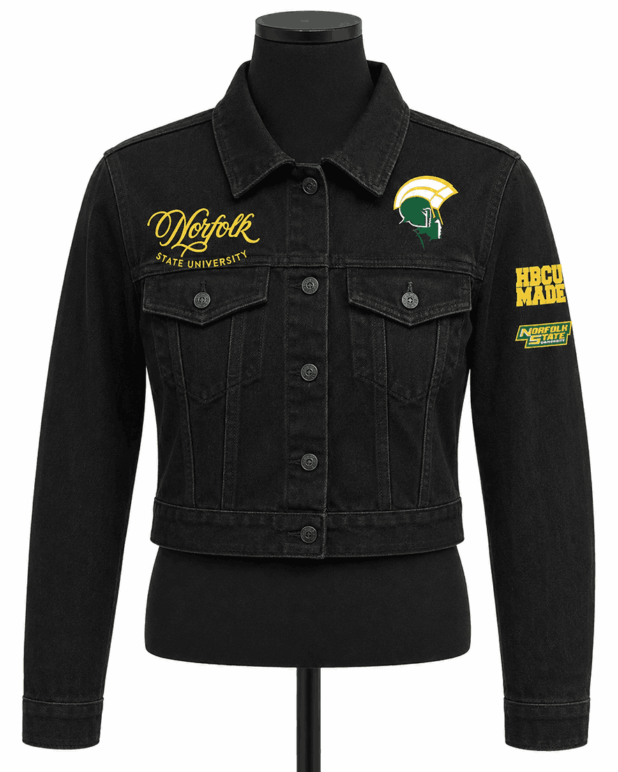 Women's Norfolk State University Style Cropped Denim Jacket