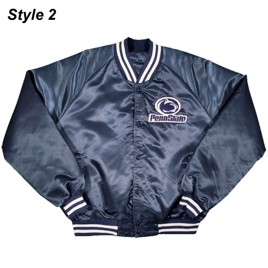 Vintage 80s Penn State Nittany Lions Navy Satin Jacket