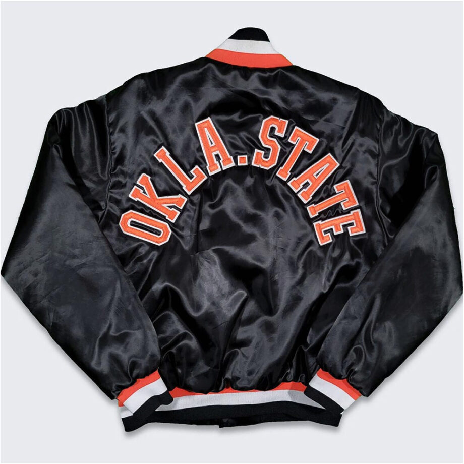 Vintage 90s Oklahoma State Cowboys Black Bomber Jacket