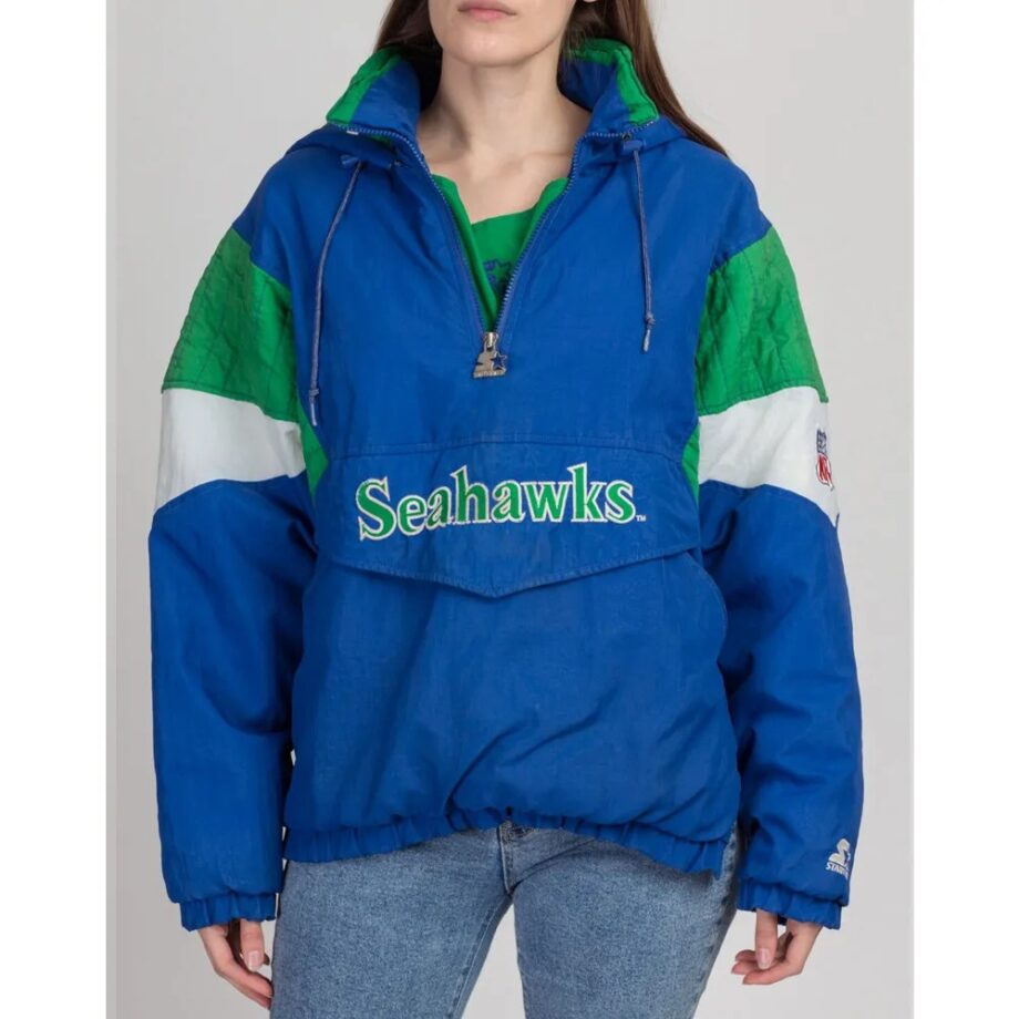 Seattle Seahawks 90s Pullover Hooded Jacket