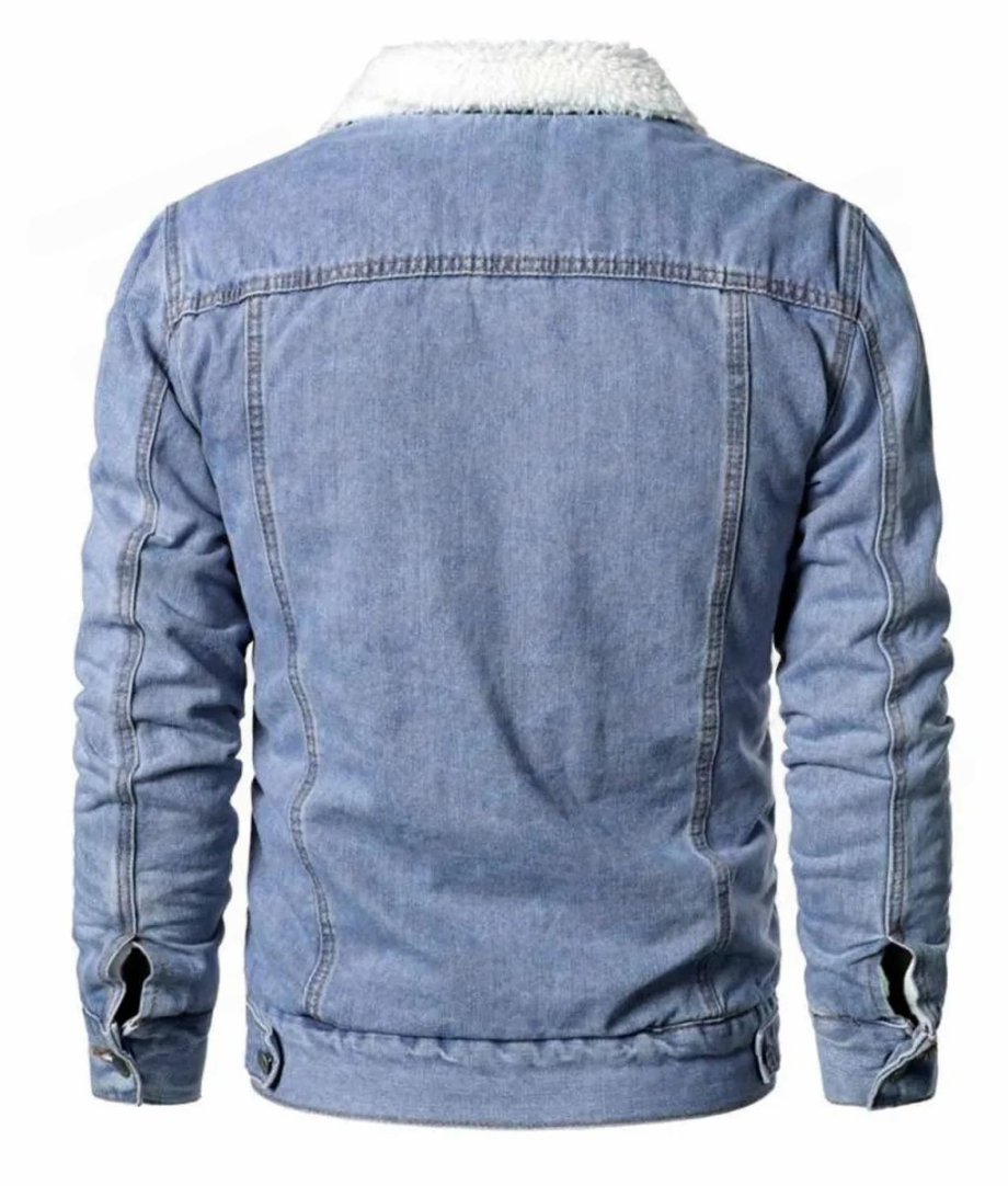 Marissa Reyes Spirit Halloween Shearling Denim Jacket