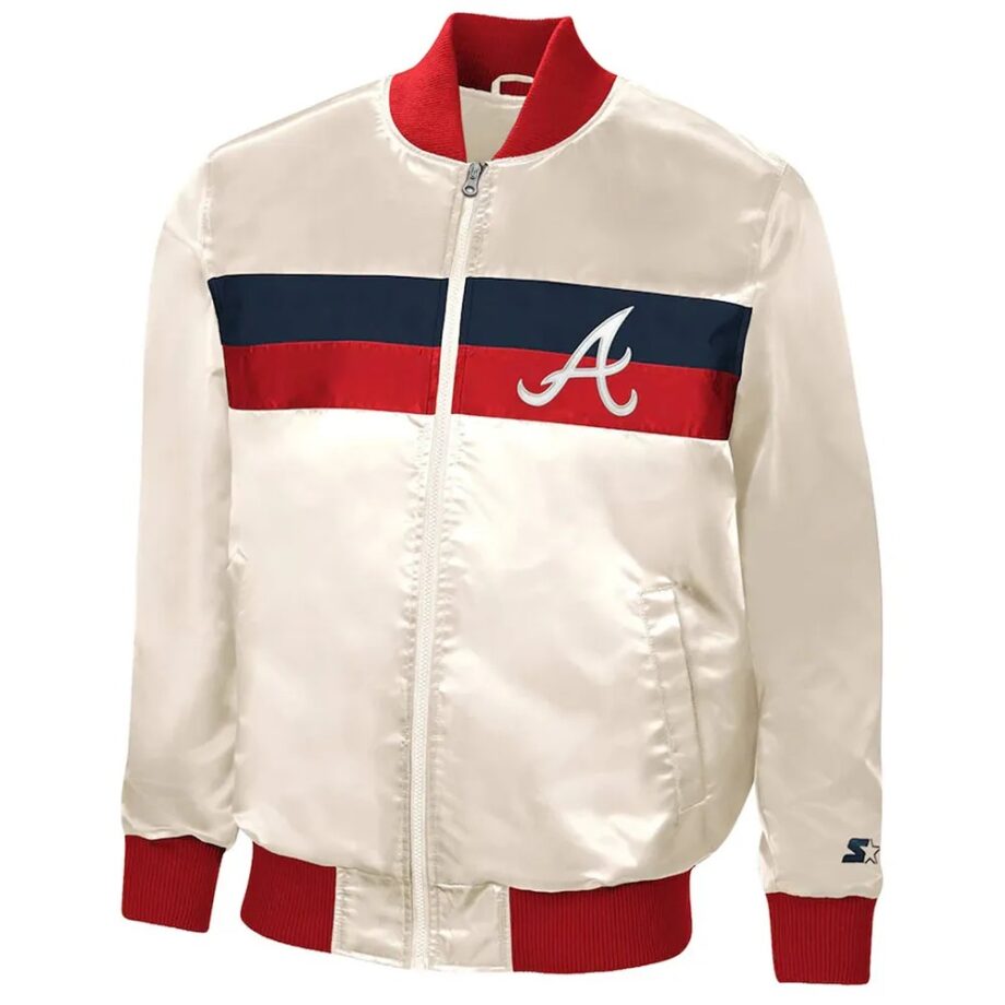 Ambassador Home Atlanta Braves White Satin Jacket