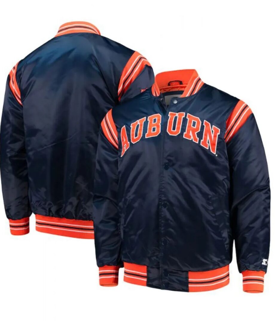 Auburn Tigers The Enforcer Blue Satin Jacket