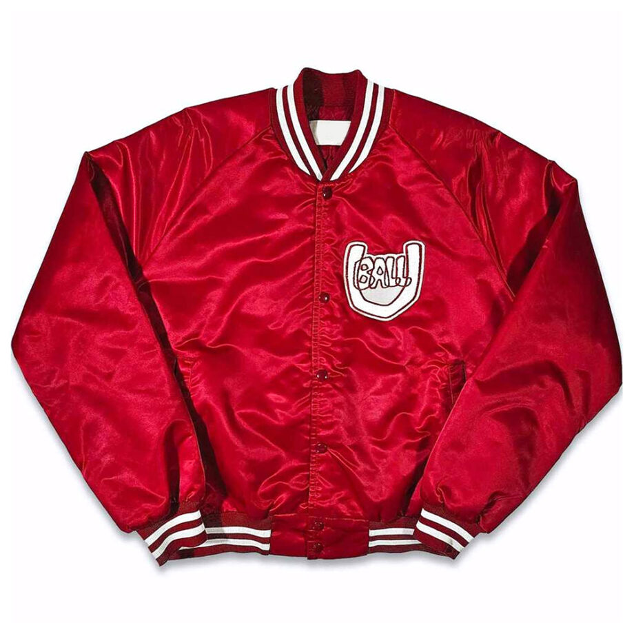 Vintage 80s Ball State Cardinals Red Bomber Jacket