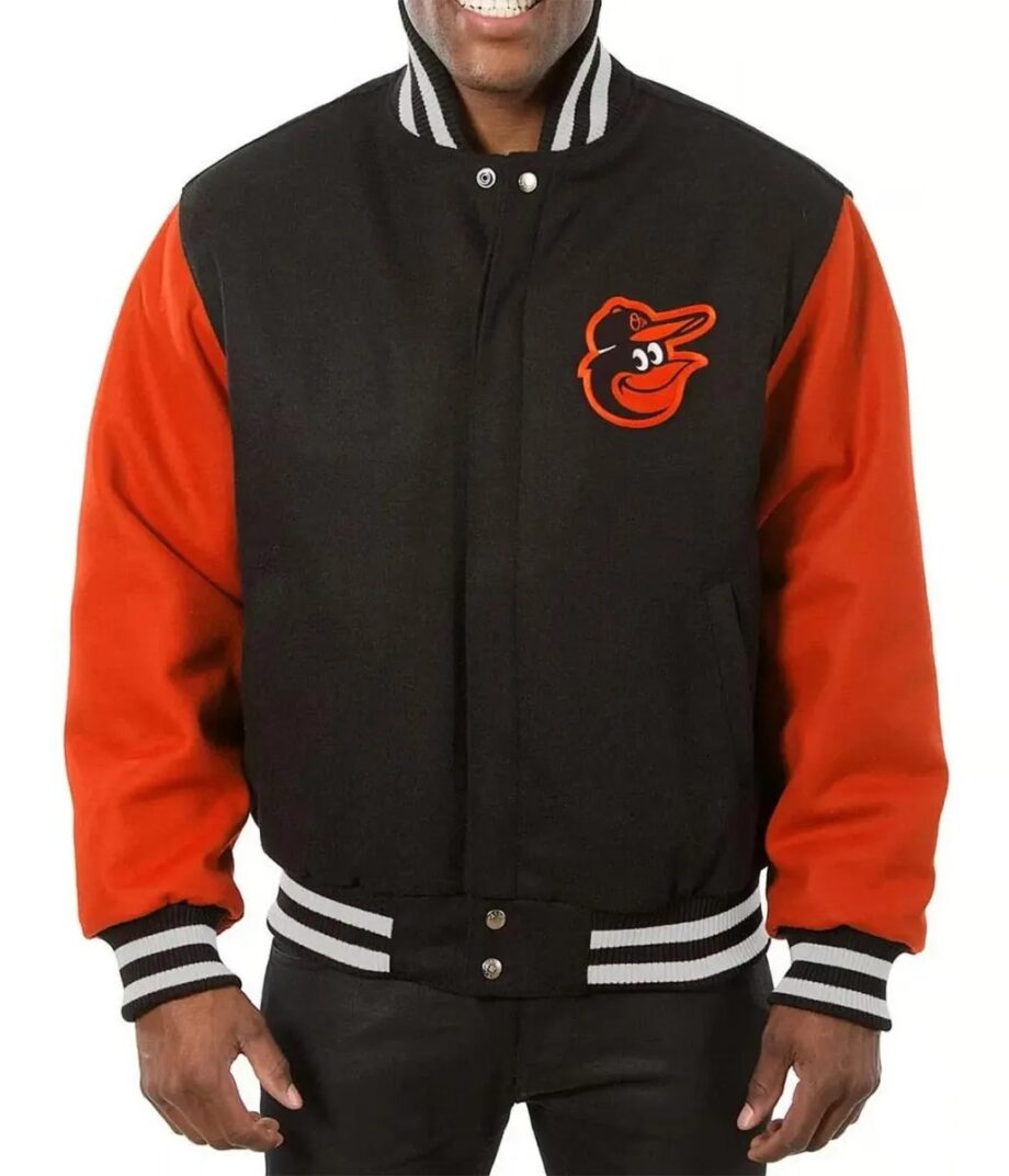 Baltimore Orioles Orange/Black Wool Varsity Jacket