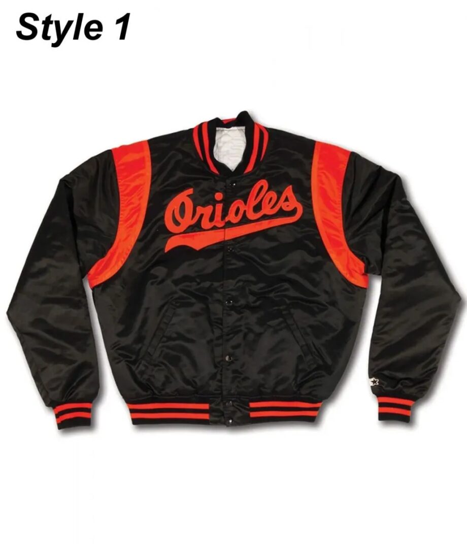 Baltimore Orioles 70’s Bomber Black Jacket