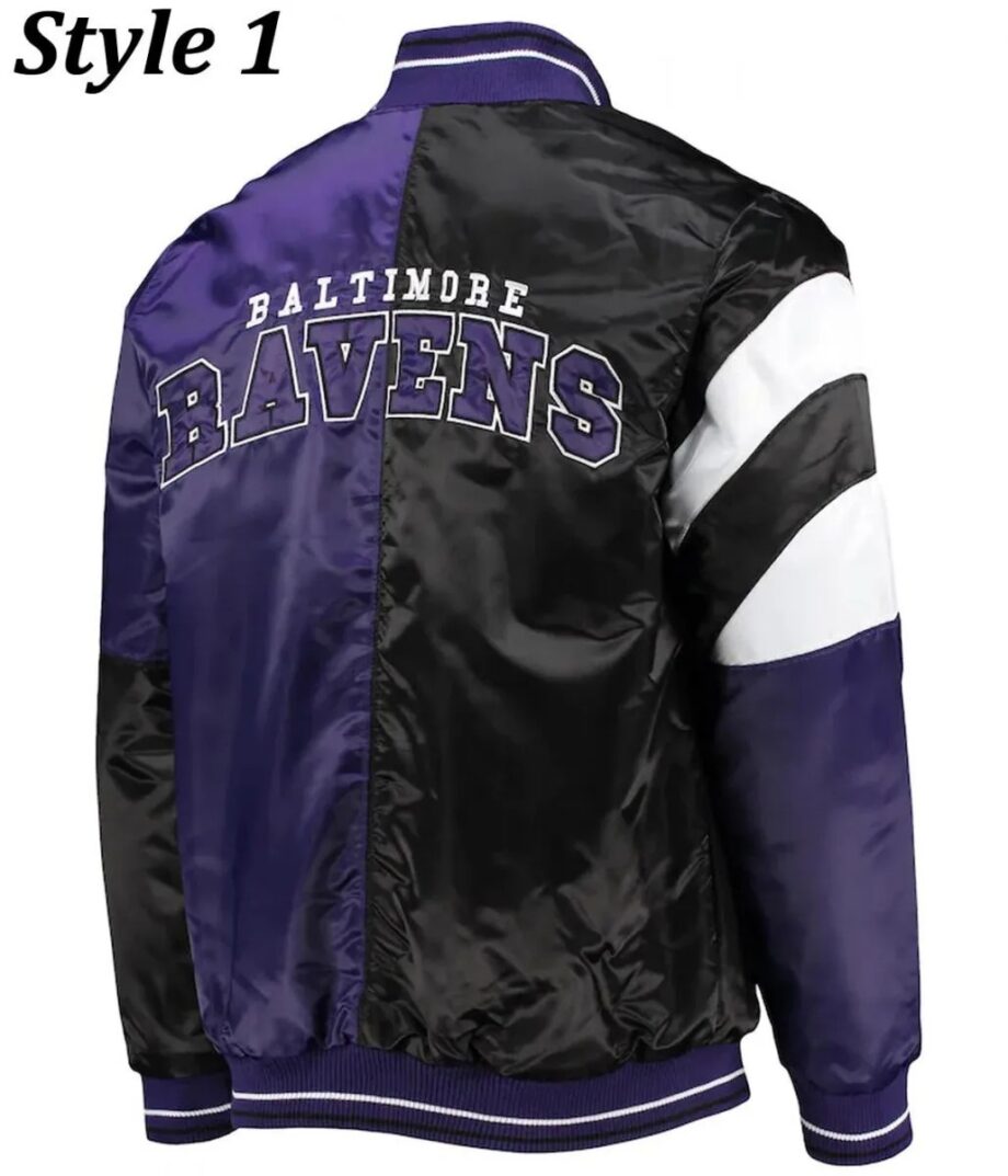 Varsity Baltimore Ravens Full-Snap Satin Jacket