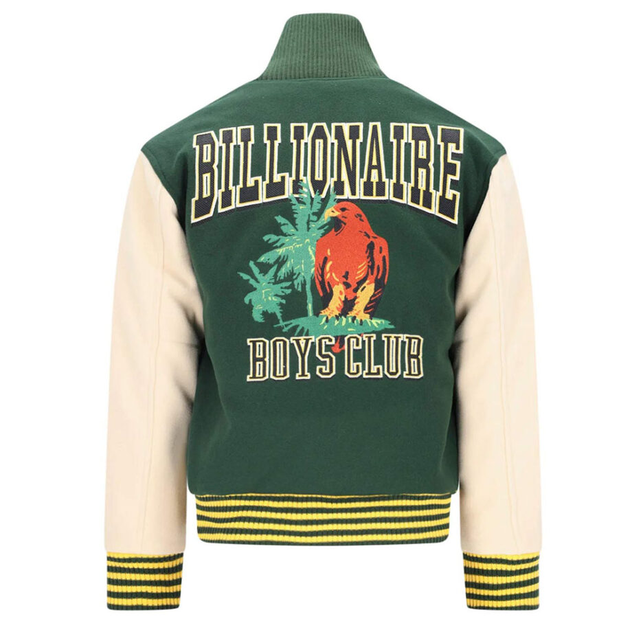 BBC Patch-Detailed Button-Up Varsity Jacket