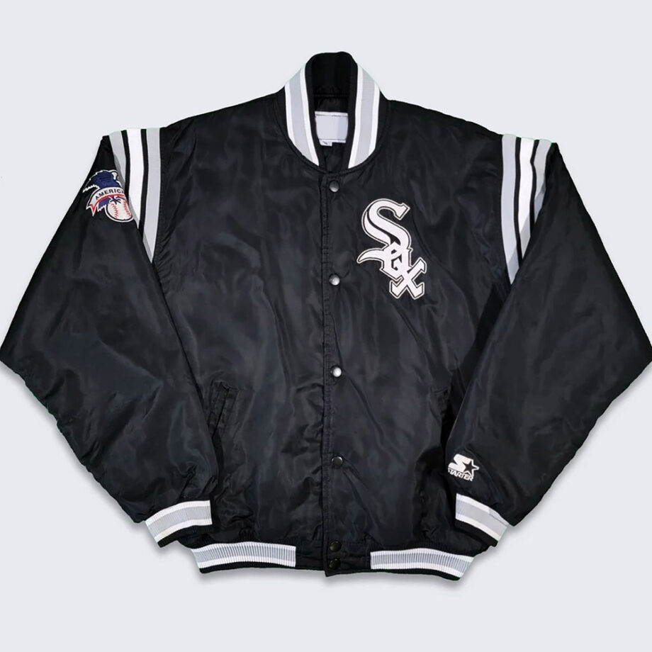 Vintage Chicago White Sox 90s Black Satin Jacket