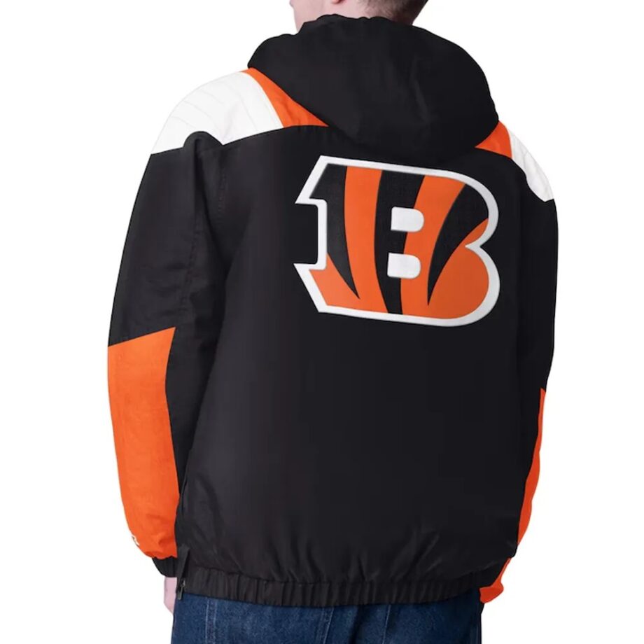 Black Cincinnati Bengals Charger Half-Zip Pullover Jacket