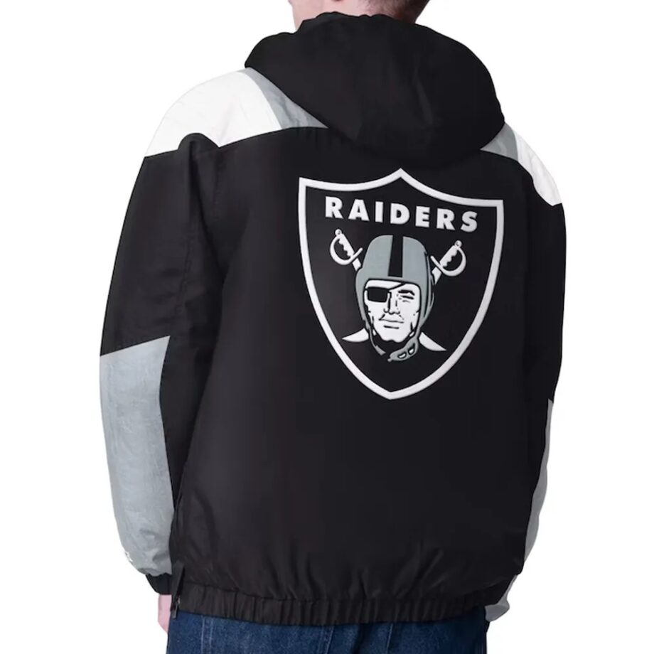 Black Las Vegas Raiders Charger Half-Zip Pullover Jacket