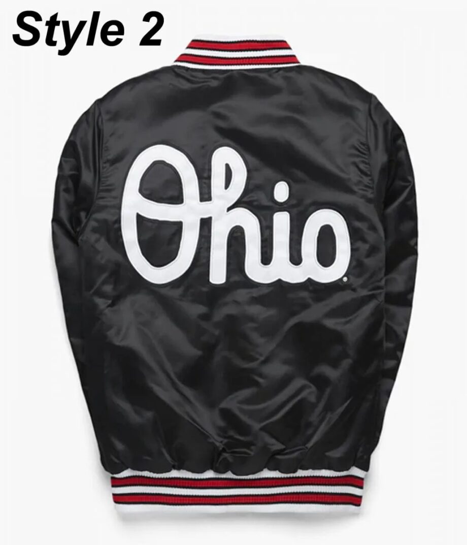 Ohio Script Blackout Gameday Black Satin Jacket