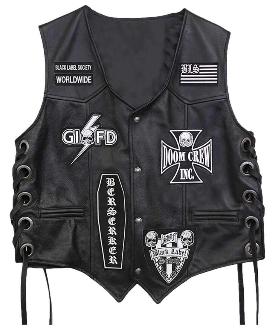 Black Label Society Motorcycle Leather Vest