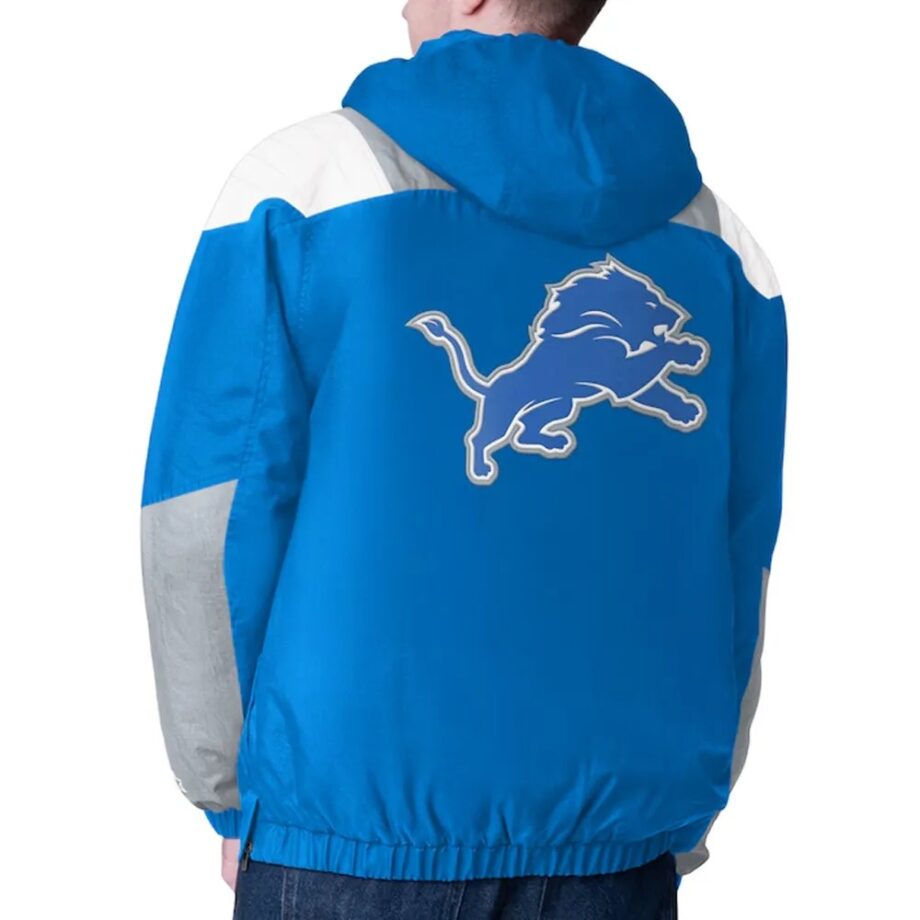 Blue Detroit Lions Charger Half-Zip Pullover Jacket