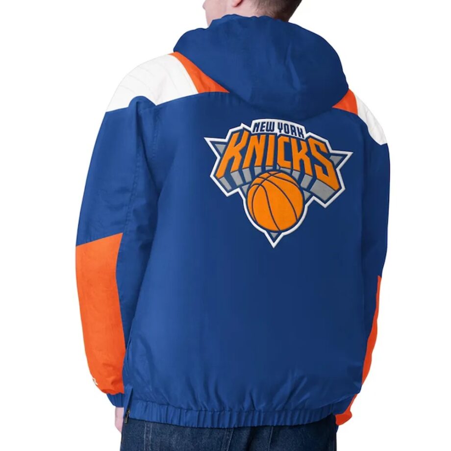 Blue/Orange New York Knicks Charger Half-Zip Pullover Jacket