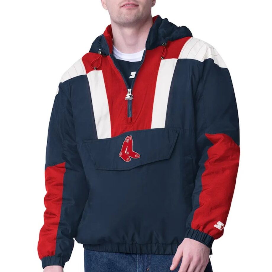 Navy Boston Red Sox Charger Half-Zip Pullover Jacket
