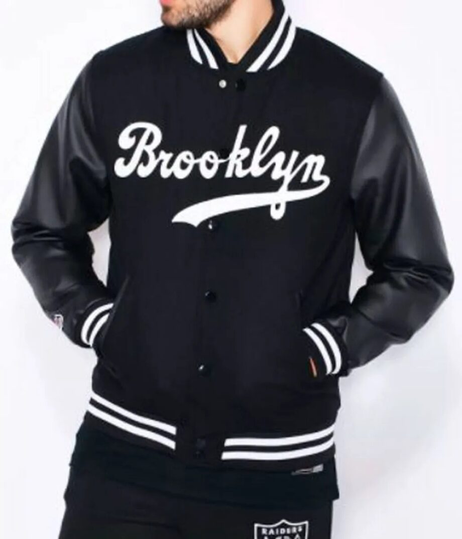 Brooklyn Dodgers Black Letterman Jacket