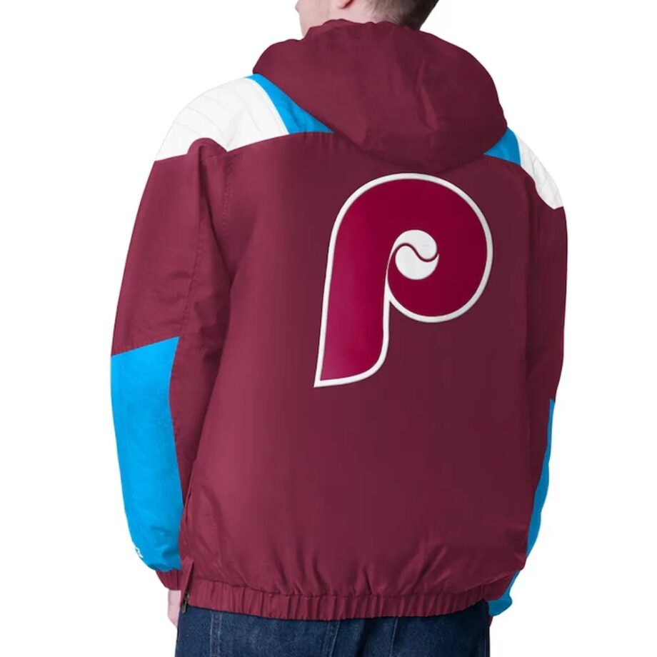 Burgundy Philadelphia Phillies Charger Half-Zip Pullover Jacket