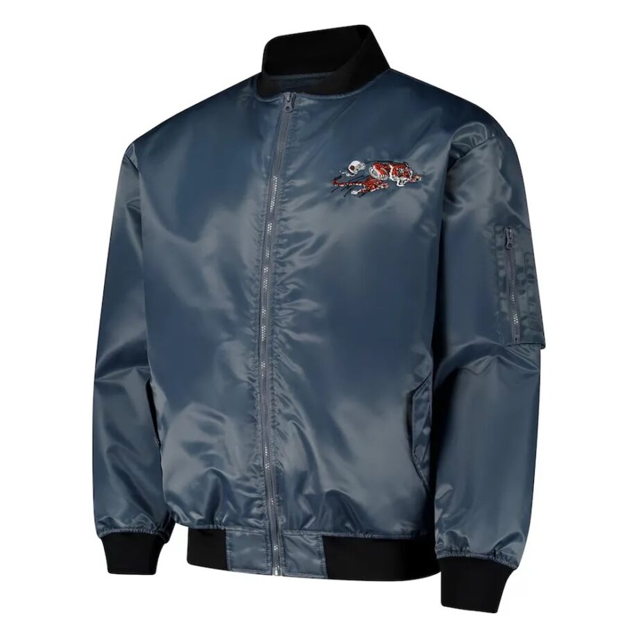 Cincinnati Bengals Grey Bomber Full-Zip Jacket