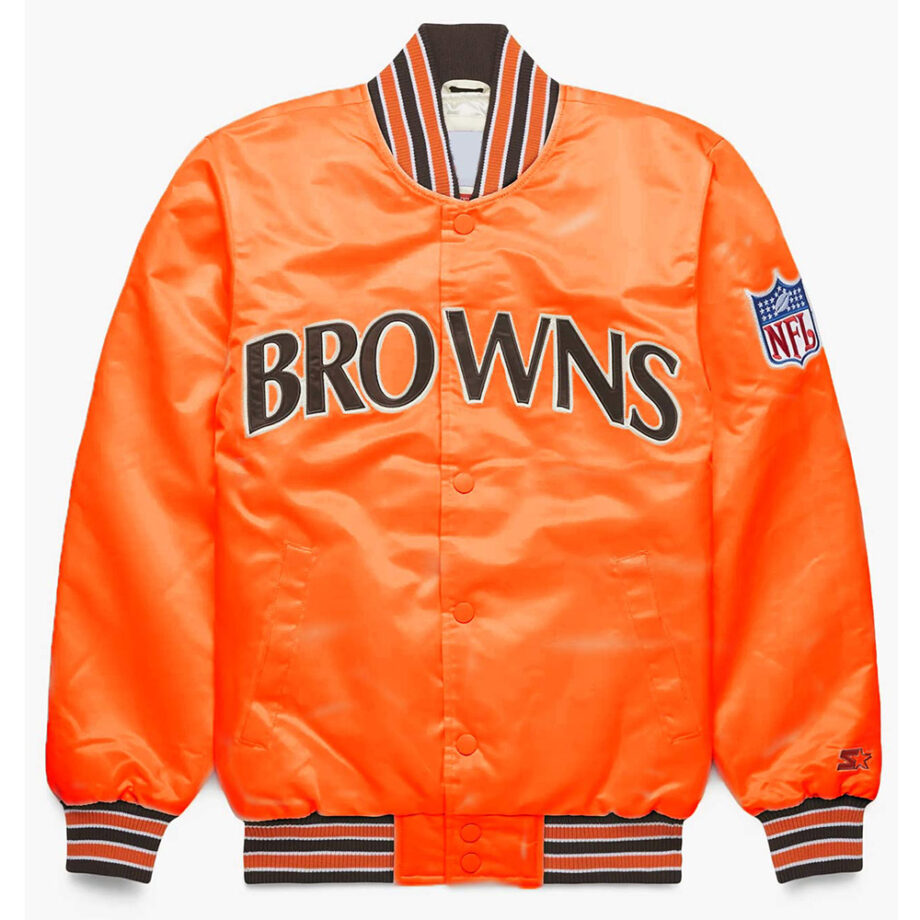 Vintage 90s Cleveland Browns Bomber Satin Jacket