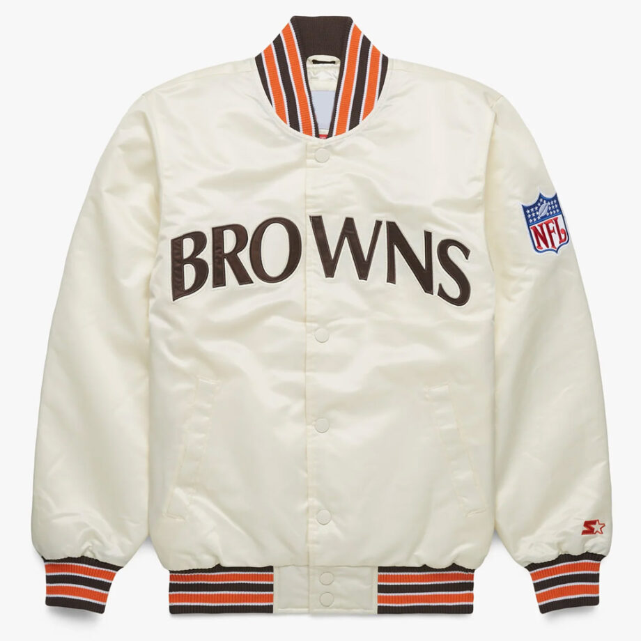 Vintage 90s Cleveland Browns Bomber Satin Jacket