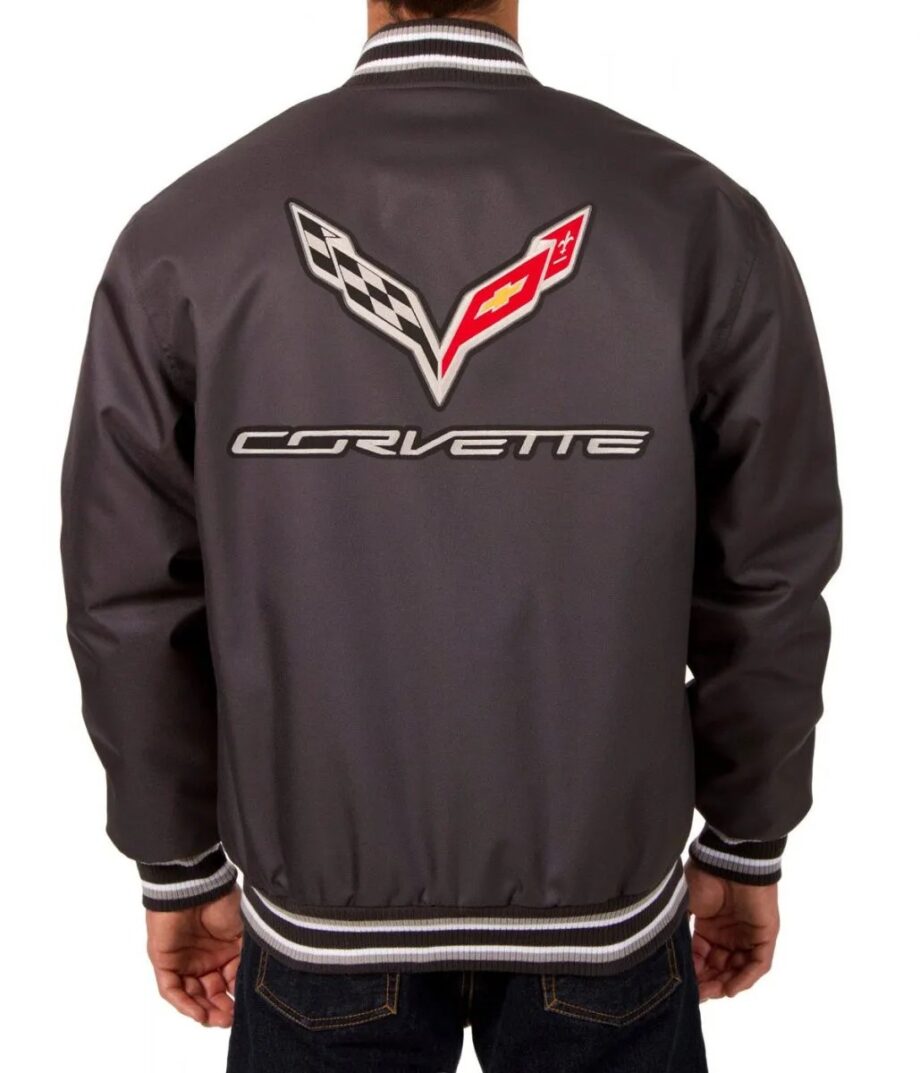 Varsity Corvette Poly Black Satin Jacket